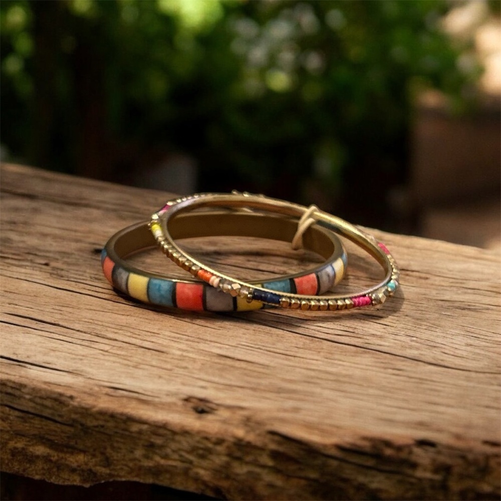 Colorful Beaded Bangle Set